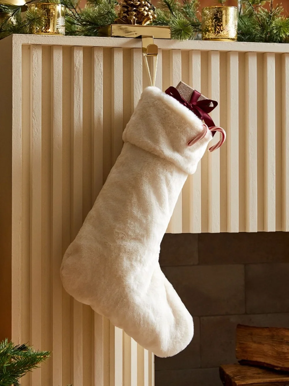 West Elm Faux Fur Socking- Medium